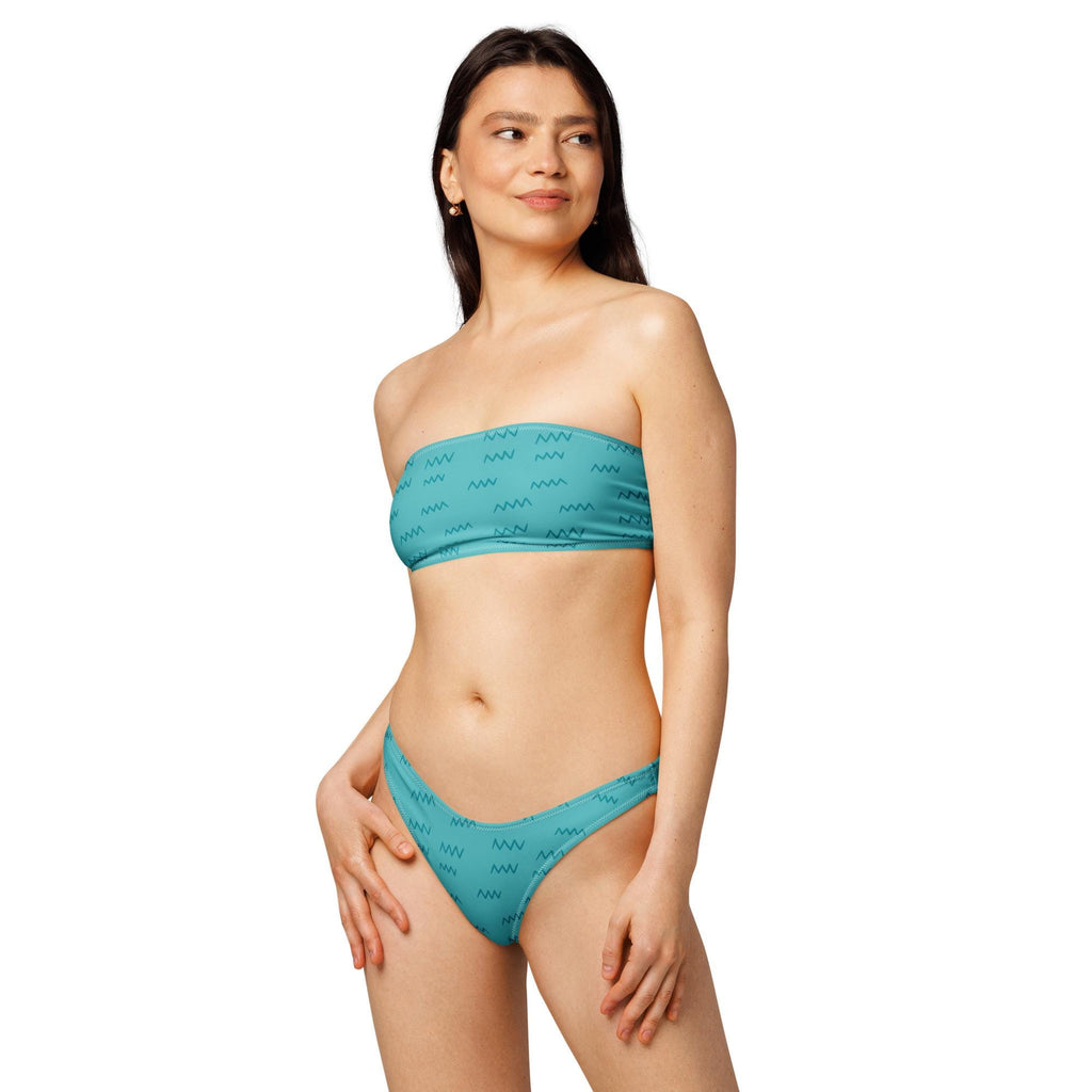 Wave Print Bikini Set – Turquoise Wave