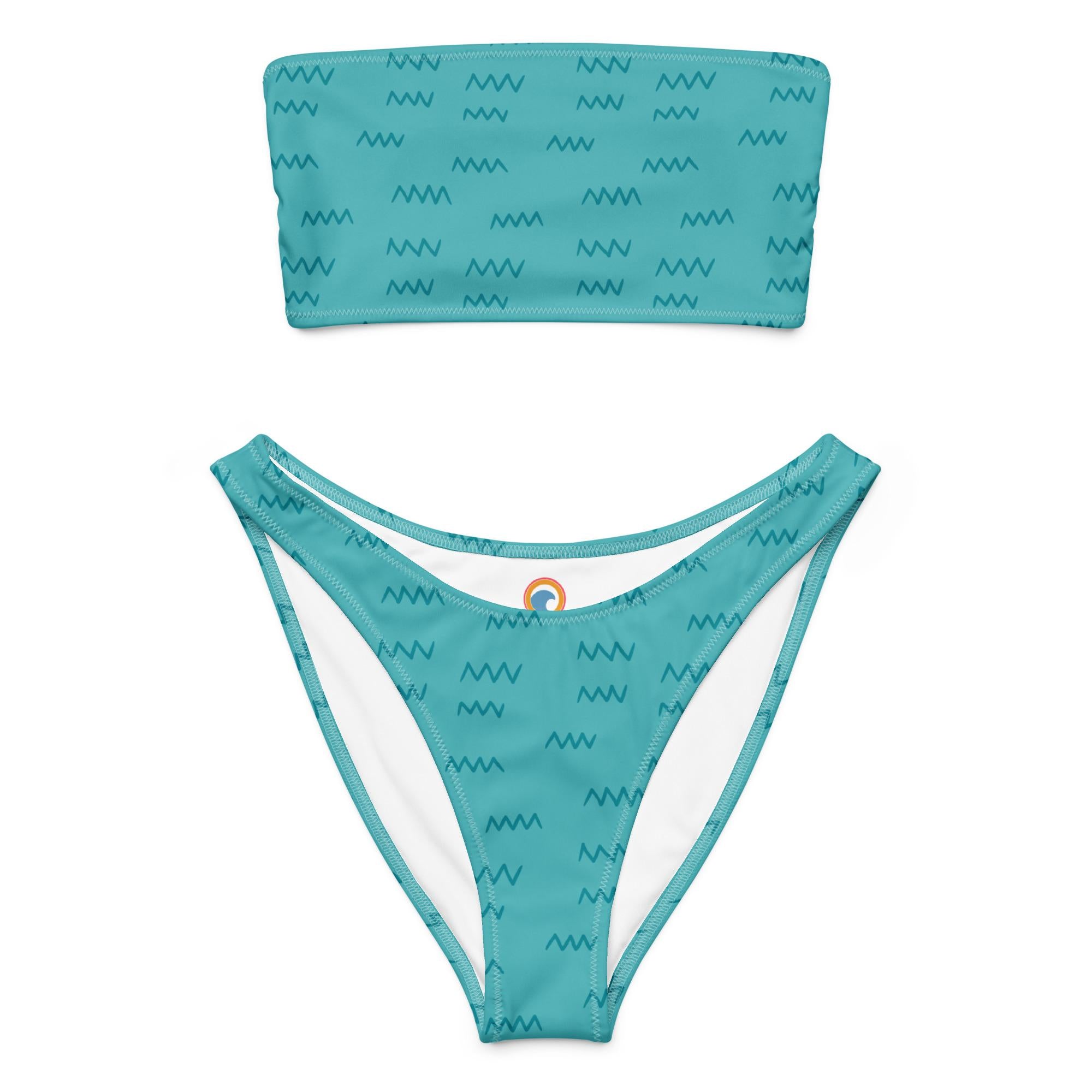Wave Print Bikini Set – Turquoise Wave