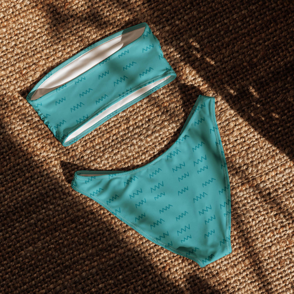 Wave Print Bikini Set – Turquoise Wave