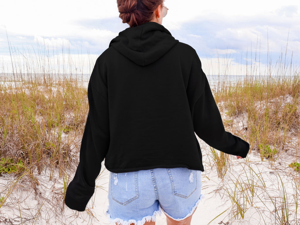 Women’s Raw Hem Cropped Hoodie - Made For The Waves