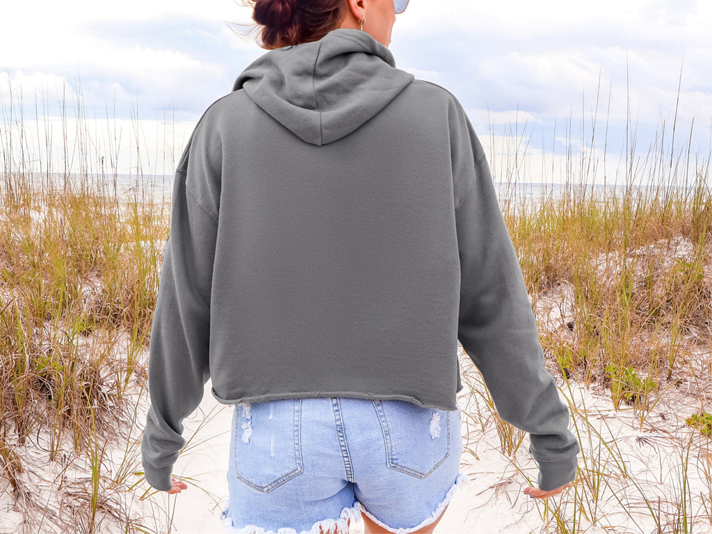Women’s Raw Hem Cropped Hoodie - Made For The Waves